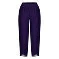 thumbnail image 4 of RXIRUCGD Capris d'Été Confortables et Amples pour Femmes, Couleur Unie, Violet, Taille : 3TG, 4 of 5