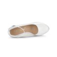 thumbnail image 4 of BLISSFUL STEP Escarpins à Talon Bloc pour Femmes Plateforme Bride à la Cheville Bout Rond Talon Blanc 9, 4 of 7