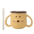thumbnail image 2 of 316L Stainless Steel Cup with Straw for Toddlers, Double Wall Insulated Kids Cup with Cute Handles, 250ml Milk Cup with Straw for Kindergarten Use, 2 of 7