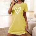 thumbnail image 2 of Rbaofujie Short de Pyjama pour Femmes Nuisette Courte Surdimensionnée pour Femmes Imprimée à Col Rond et Manches Courtes Robe de Nuit Tenue de Détente, 2 of 6