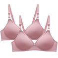 thumbnail image 1 of Kyusrd Full Coverage Bras For Women Adjustable Straps Wireless Push Up Small Cupt-Shirt Bralette Underwear Pattern Soild Color Soft Comfortable Underwear 2Pcs, 1 of 4