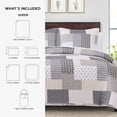 thumbnail image 3 of Mainstays All in One Lightweight Quilt Set and Sheet Set -7 Piece, Queen, Grey Patchwork, 3 of 13