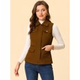 thumbnail image 3 of INSPIRE CHIC Veste Zippée pour Femme Sans Manches Anorak Gilet Utilitaire Veste avec Poches G Brun, 3 of 5