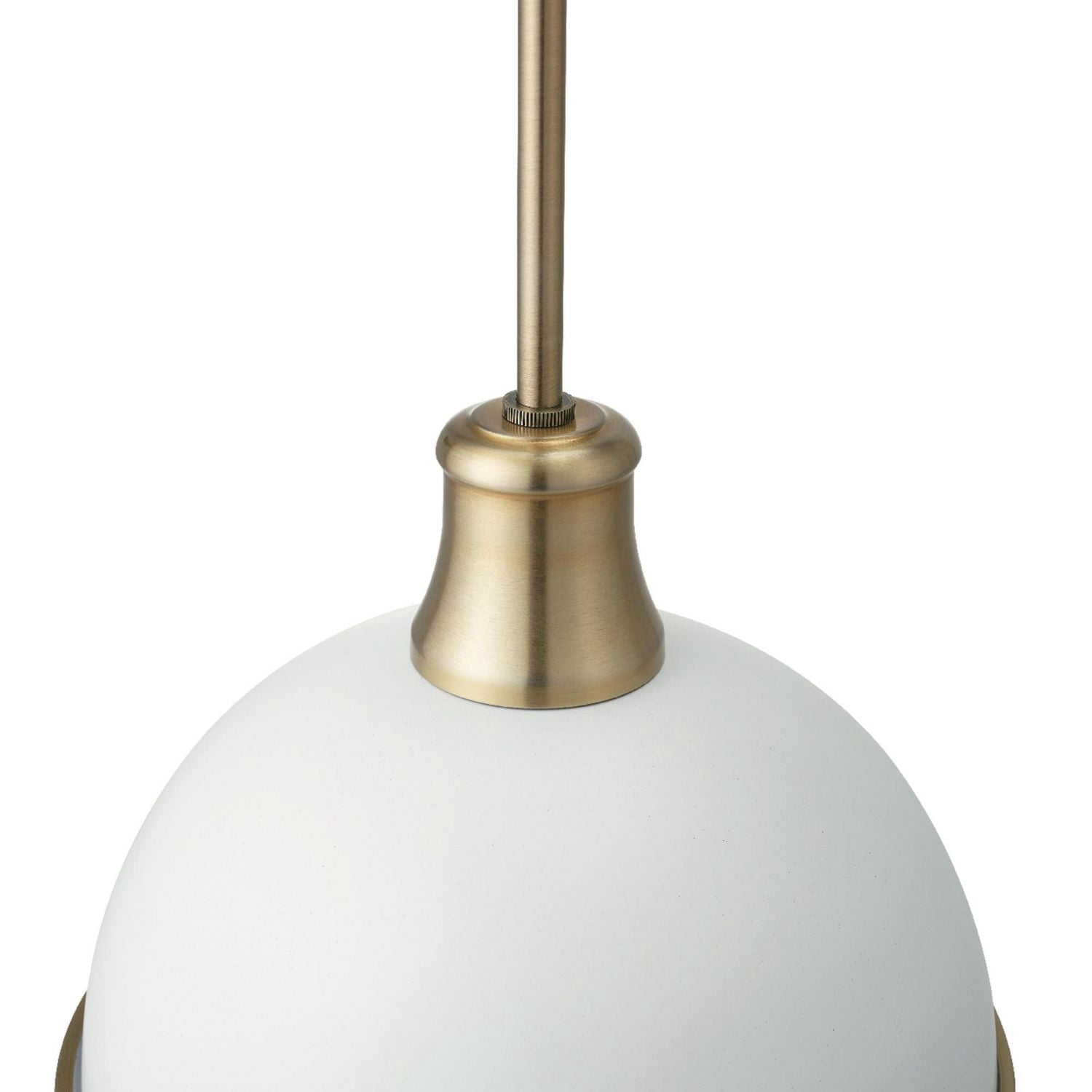 Globe Electric Luminaire suspendu à 1 ampoule Beckett, blanc mat, accents laiton mat