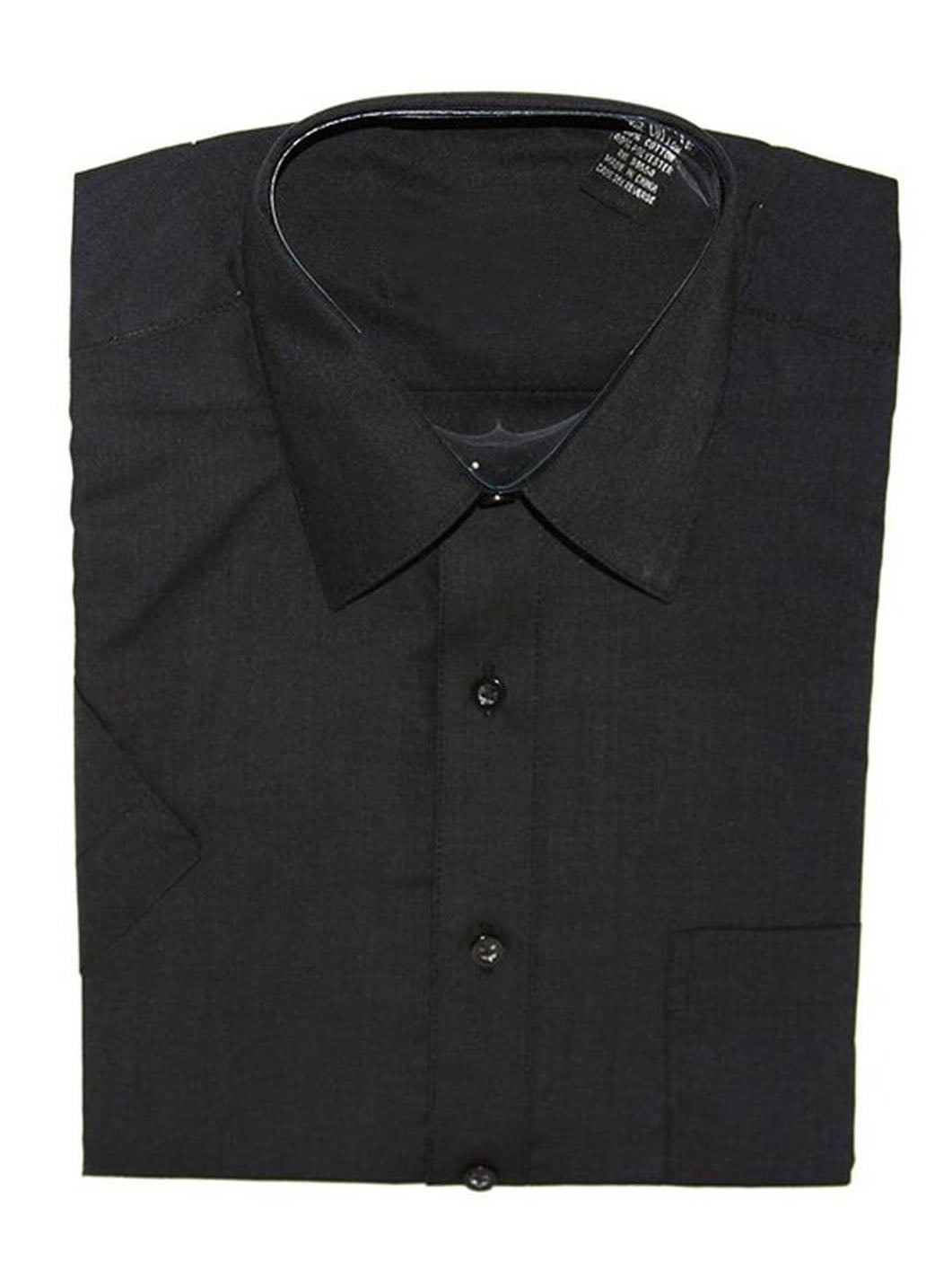 Gravity Threads Chemise Habillée pour Homme à Manches Courtes, m Noir