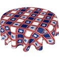 thumbnail image 1 of American Flag Tablecloth Round 60 Inch 4th of July Patriotic Table Cloth Washable Table Cover Memorial Day Red White and Blue Plaid Tablecloth Decor for Home Kitchen Dining Indoor Party Picnic, 1 of 5