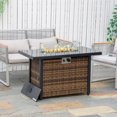 thumbnail image 2 of Outsunny Propane Fire Pit Table 43" Outdoor Fire Table, Brown, 2 of 10