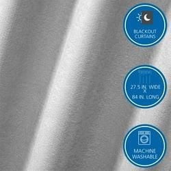 Mainstays 4 of a Kind Blackout Window Curtains Panels, Set of 4, White, 28" W x 84" L