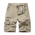 thumbnail image 1 of yievot Short Cargo Décontracté en Sergé pour Homme Coton Classique Cargo Extensible Short Léger à Multiples Poches Short de Travail, 1 of 3
