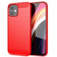 thumbnail image 1 of PANDACO Red Brushed Metal Case & Screen Protector for iPhone 12 Mini, 1 of 4