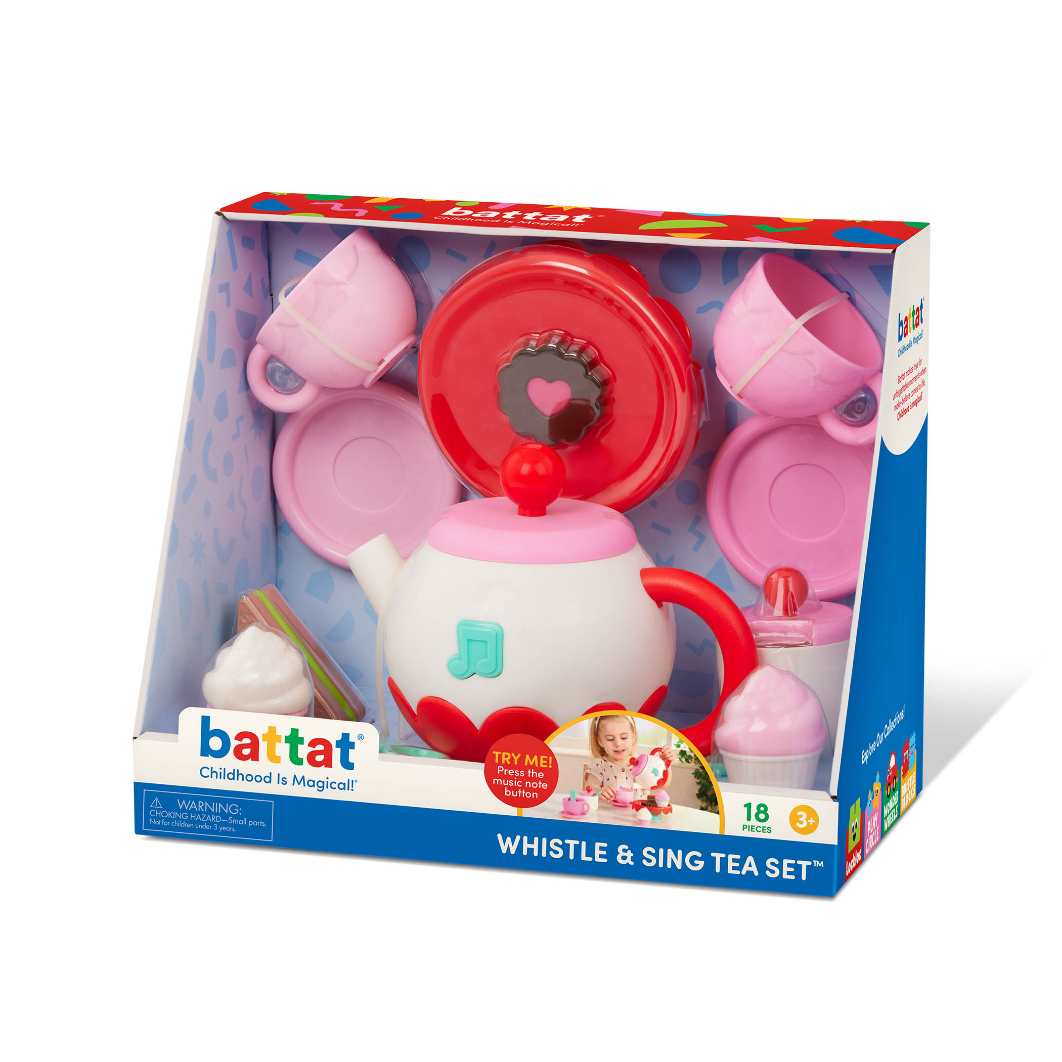 Battat Service à Thé Musical – Théière Chantante avec Accessoires, Jouet pour Tout-Petits et Enfants d’Âge Préscolaire