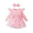 thumbnail image 1 of Combinaisons d'Hiver pour Enfants Combinaison une Pièce de Couleur Unie pour Bébé et Fille avec Col Rond, Manches Longues et Forme Triangulaire Nouvelles Combinaisons d'Hiver Décontractées Roses 9 Mois, 1 of 3