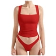 thumbnail image 1 of Lixiuxyad Basic Tank Tops Women Sexy Square Neck Tank Top Summer Going Out Basic Shirt, 1 of 5