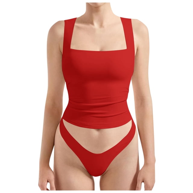Lixiuxyad Basic Tank Tops Women Sexy Square Neck Tank Top Summer Going Out Basic Shirt