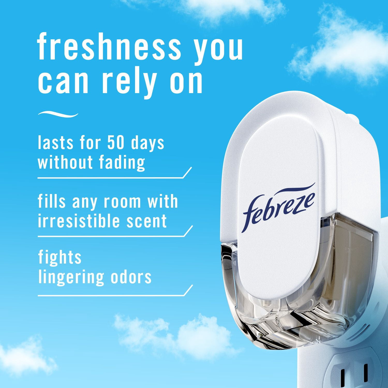Febreze Plug In Air Freshener, Odor-Fighting Scented Oil Refill, Juicy Summer Peaches Scent, 4 Refills