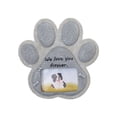 thumbnail image 2 of Pierre Commémorative pour Animal avec Empreinte de Patte Personnalisée et Fente pour Cadre Photo – Marqueur de Tombe en Résine Résistant aux Intempéries pour Chiens et Chats, Cadeau de Jardin Sincère pour Perte d'Animal (5.9x4.9x0.7 Po) Gris, 2 of 7