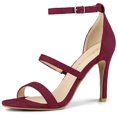 thumbnail image 1 of BLISSFUL STEP Women's Open Toe Triple Straps Stiletto High Heeled Sandals, 1 of 6