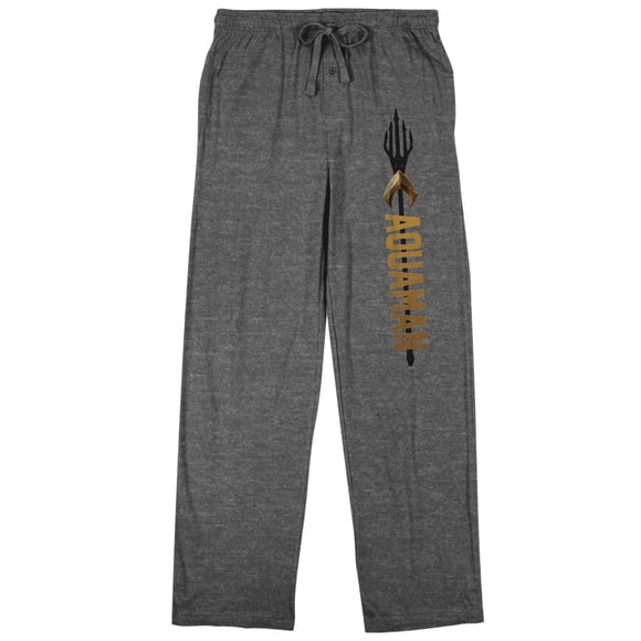 Aquaman Trident Men's Graphite Heather Sleep Pajama Pants-Large