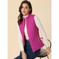 thumbnail image 2 of INSPIRE CHIC Gilet Léger Matelassé à Col Montant pour Femme avec Fermeture Éclair, 2 of 6