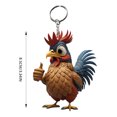 thumbnail image 2 of EGNMCR Hanging Ornaments Rooster Pendant Key Backpack Handicraft Pendant Chicken Keychain Key Chain, 2 of 2
