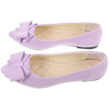 HEALEEP 1 Pair Dressy Women Ballet Flats In Violet Suede For Daily Wear Wedding Shoes