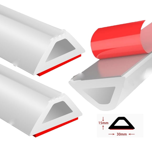 2-Pack 1 Meter Triangular Shower Water Dam Barrier Strip for Leakage Prevention and Floor