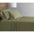 thumbnail image 2 of Brooklyn Loom Solid Cotton Percale Olive Green Full Sheet Set, 2 of 4