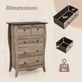 thumbnail image 4 of Gymax Commode Rustique de 38 Po avec 5 Tiroirs en Tissu Pliants et Trousse Anti-Basculement Brun, 4 of 9