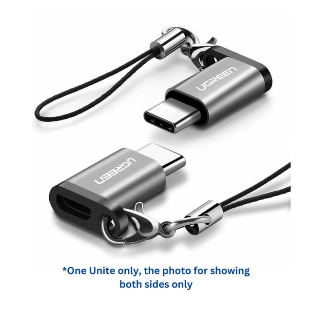 UGREEN Adaptateur USB-C vers Micro OTG Type-C pour Hommes et Femmes, Montré dans une Vue Double Face. Doté d'Une Conception Mince et portable avec un Porte-Clés Lanière Anti-Perte. Fabriqué avec une Étui en Alliage d'Aluminium durable, Prend en Charge un Transfert de Données Rapide jusqu'à 480 Mbps et une Recharge Rapide USB jusqu'à 2,4 a. Compatible avec Divers Appareils USB-C, Y Compris Samsung Galaxy, Google Pixel et Huawei Modèles. Idéal pour le Chargement et la Synchronisation des Données