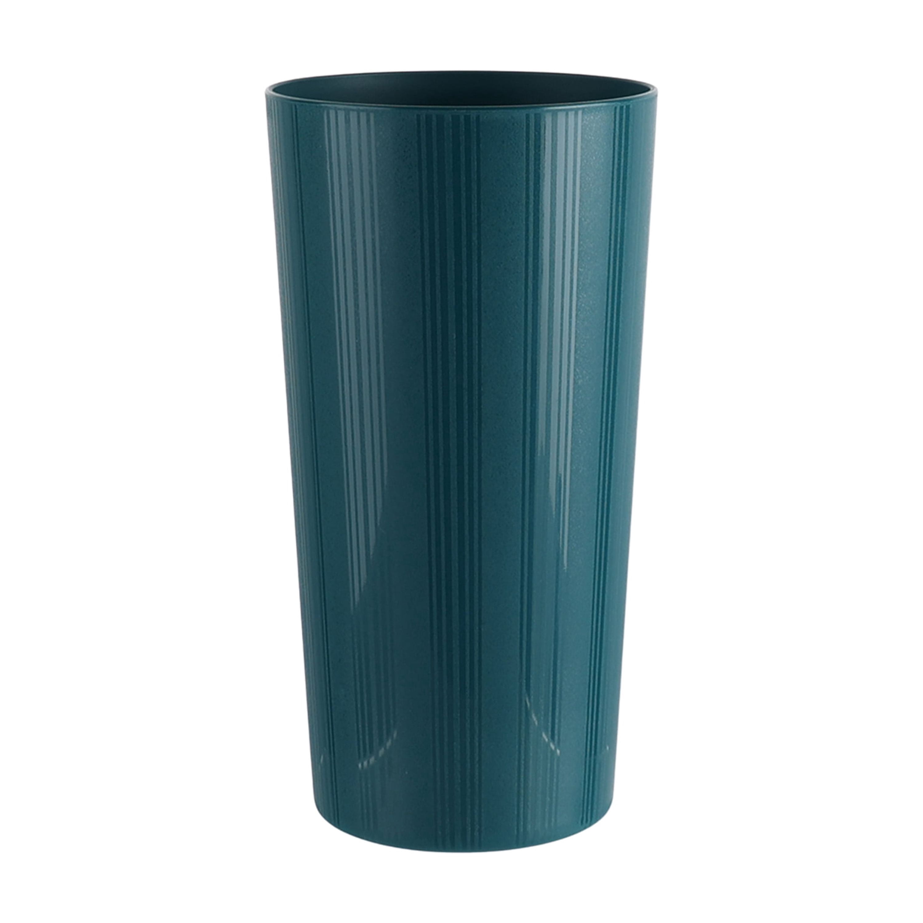 Gobelet rond en plastique vert Mainstays, avec motif à rayures gravées, 769 ml.