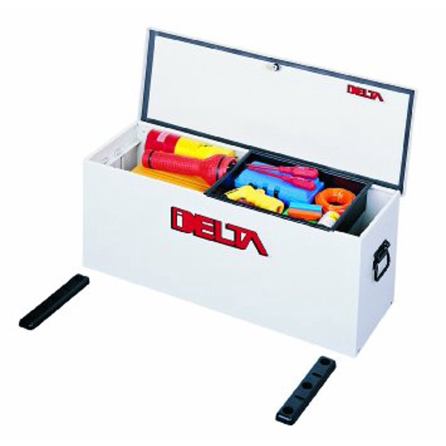 Delta Consolidated Boîte à Outils 810000 Coffre; Couvercle Simple; Lisse; Blanc; Acier