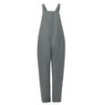 thumbnail image 4 of Qertyioot Combinaison pour Femmes Grande Taille Salopette Décontractée Ample pour Femmes Combishort Ample Salopette Combinaison en Coton et Lin, 4 of 8