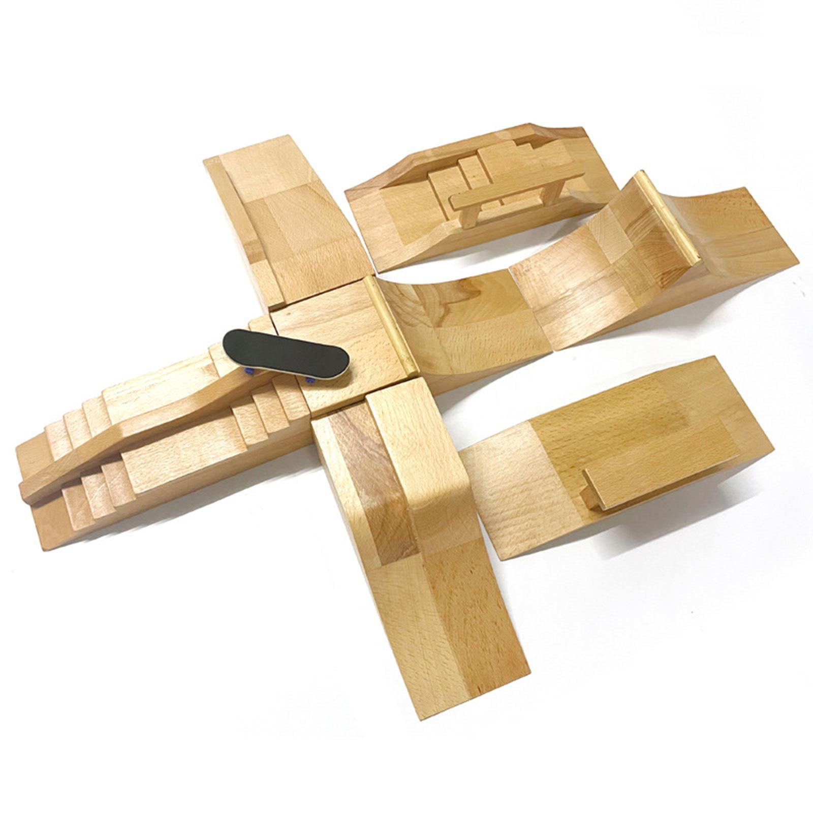 BELOVING Wooden Fingerboard Ramp Gift for Enthusiasts Ornament Fingerboard Skate Park Style A