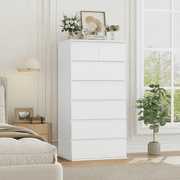 Homfa 7 Drawer White Dresser, Modern Chest of Drawers Storage Cabinet for Bedroom Living Room