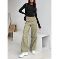 thumbnail image 4 of ORUYROP T-Shirts à Manches Longues pour Femmes Mode Automne 2023 Crop Tops Basiques Ajustés Y2K, 4 of 5