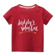 thumbnail image 1 of RKSTN Hauts de la Saint-Valentin pour Tout-Petits Garçons Filles 2024 Mode Mignon Couleur Unie Col Rond Hauts Imprimé Cœur Manches Courtes, 1 of 4