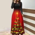thumbnail image 1 of Joyeux Noël TIMIFIS Femmes Mode d'Automne Femmes Manches Longues Amples Unies Robes Maxi Décontractées Longues Robes Robe de Cocktail Robe de Fête Ligne A Vintage Robes de Retour à la Maison, 1 of 6