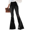 thumbnail image 1 of Women's Multicolor/Black/Sky Blue Distressed Bell Bottom Denim Pants, 1 of 10