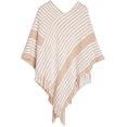 thumbnail image 1 of LinYooLi Wrap Shawl Poncho Cape for Women Oversized Stripe Knit Pashmina with Tassels Cold Weather, 1 of 5