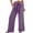 Purple, variant on Tumotour Linen Wide Leg Pants for Women Solid Color Fashion Tie Pants Elastic High Waist Lightweight Breathable Casual Pants with Pockets Loose Flowy Beach Travel Vacation Pants