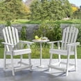 thumbnail image 4 of Costway 2 PCS Tall Bar Stool HDPE Patio Chair with Armrest Footrest Home Indoor Outdoor White, 4 of 8