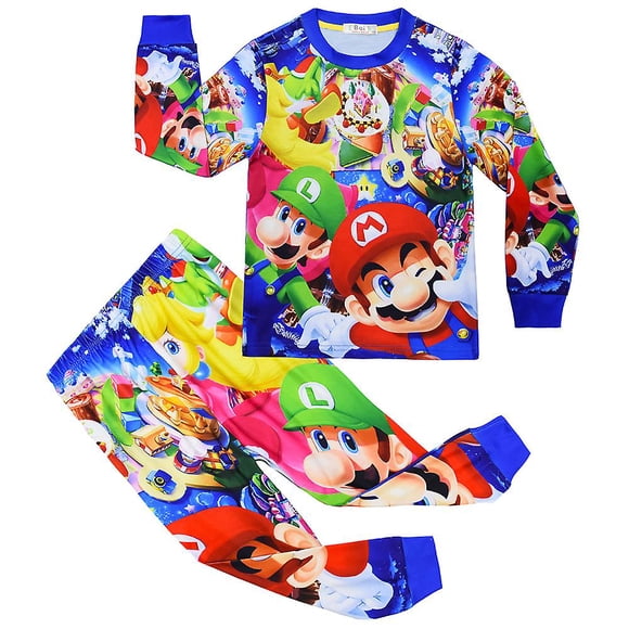 Super Mario Bros Children's Pajamas Pjs Set Sleepwear Nightwear Boys Girls Kids Pyjamas Loungewear