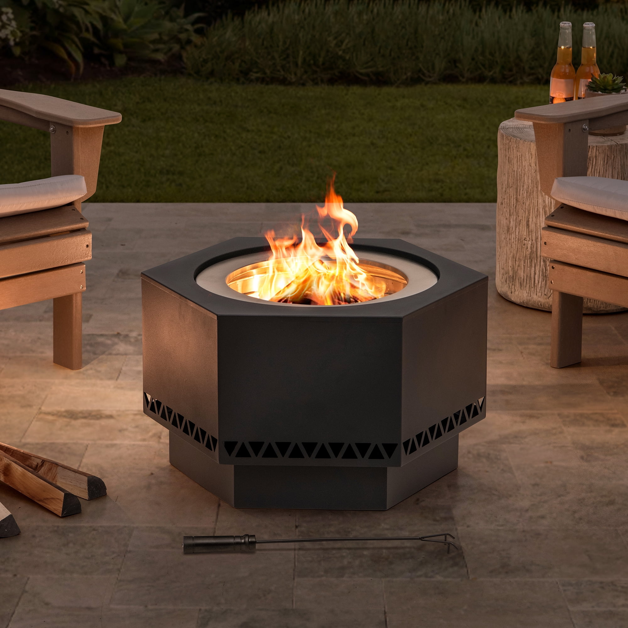 Sunjoy 26 pouces Hexagonal faible fumée Firepit