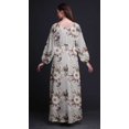 thumbnail image 2 of Bimba Robe Maxi en Georgette Mousse à Imprimé Floral et d'Oiseaux pour Femmes à Manches Longues, Taille Élastique - Grande, 2 of 5