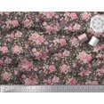 thumbnail image 3 of Soimoi Tissu en Voile de Coton Feuilles & Roses Imprimé Floral 1 Yard 56 Pouces de Large, 3 of 3