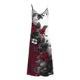 thumbnail image 4 of Ovzne Robes Grande Taille pour Femmes aux Formes Robe d'Été Robes d'Été pour Femmes Imprimé Sans Manches Col Rond Robe Décontractée Longues Robes Robe de Printemps Imprimée Liquidation, 4 of 5