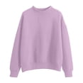 thumbnail image 1 of 2025 Femmes Col Rond Uni Manches Longues Haut Couleur Col Roulé Manches Longues Grande Taille Crop Top Plus Velours, 1 of 6