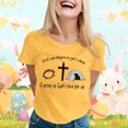 thumbnail image 2 of LUOGENLI T-shirts pour Femme pour Femmes T-Shirt Décontracté à Imprimé de Lettres Col Rond Manches Courtes T-Shirt Plusieurs Couleurs T-shirts pour Femmes T-shirts Graphiques Pêche Vêtements d'Été Jaune P, 2 of 5