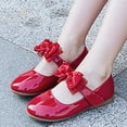 thumbnail image 4 of B91xZ Chaussures de Fille Robe Paillettes Fleur Petite Fille Talons Bas Fête Mariage Chaussures, Rouge 8.5, 4 of 5
