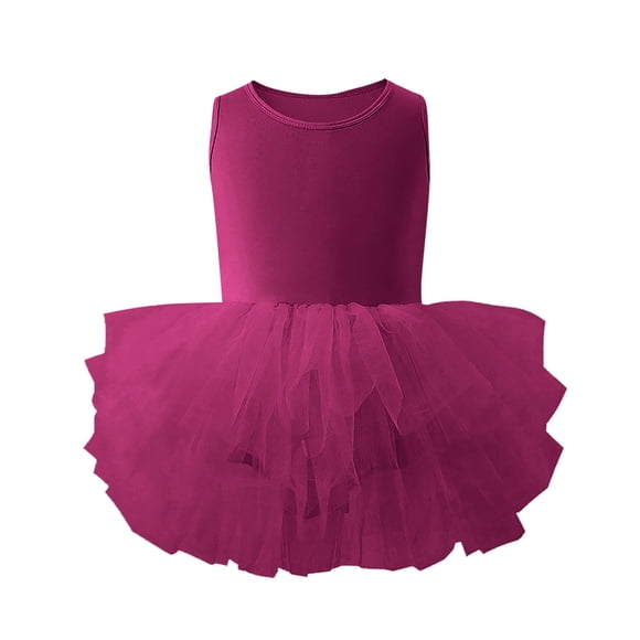 Pitauce Little Girls Dance Tutu Dress-Toddler Girls Layered Ballet Leotards Sleeveless (2 - 6 Years)